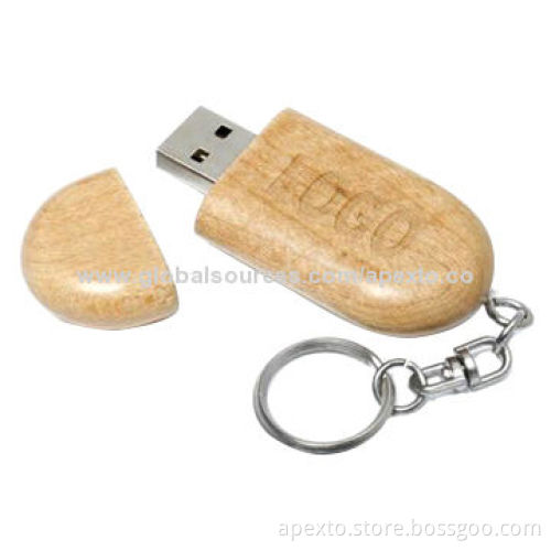 Wood USB Flash Drive, Various Colors Available, No Software Installation RequiredNew